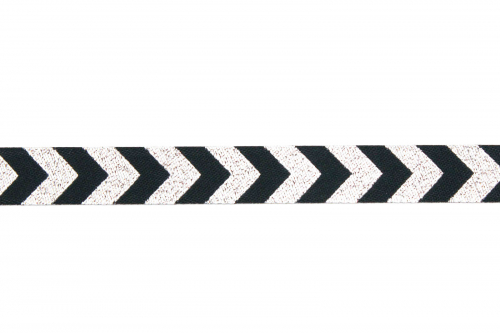 Webband Chevron schwarz/silber (1 m)